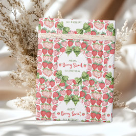 Papel De Presente Berry Sweet 6th Birthday Strawberry Party 