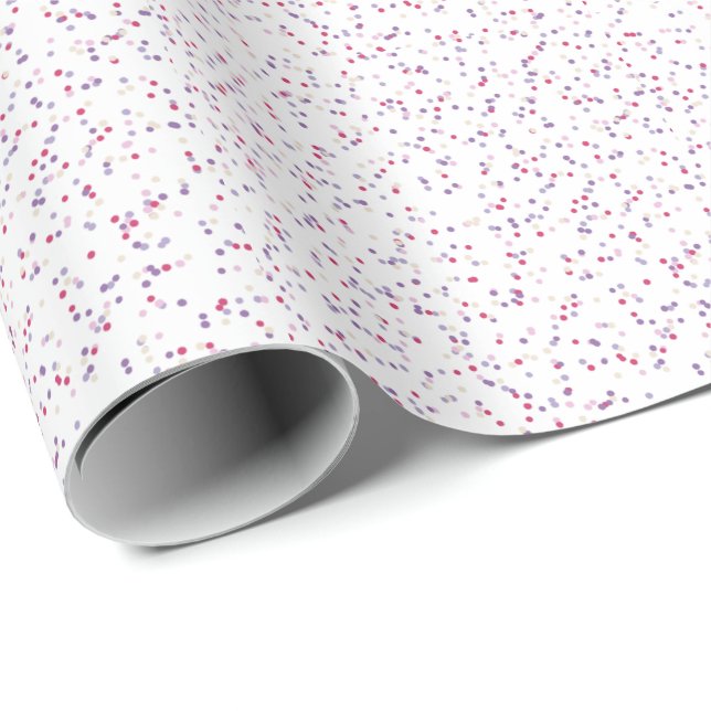 Papel De Presente Berry Sweet Especked Pink & Purple Pontos (Ponta do rolo)