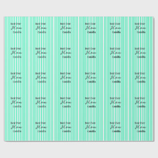 Papel De Presente Best ever mom green stripped pattern pastel neon 