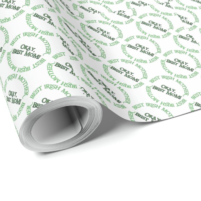 Papel De Presente Best Irish Mother white matte wrapping paper (Ponta do rolo)