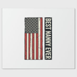 Papel De Presente Best Nanny Ever Patriotic Vintage Flag Shirt Desig