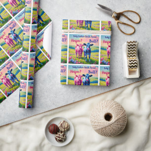 Papel De Presente Beterraba rosa e bezerro azul