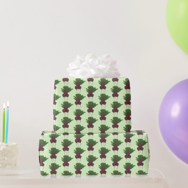 Papel De Presente Beterraba-vermelha, Raiz-de-raiz-vegetal (Presentes para festas)