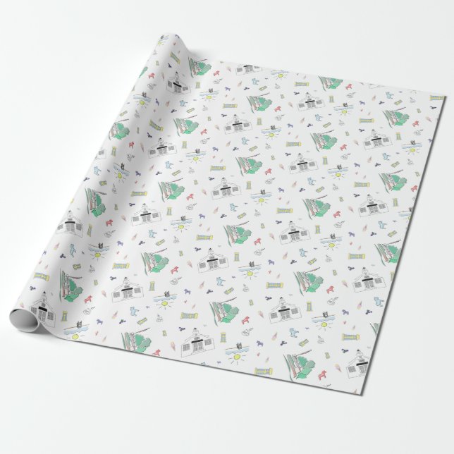 Papel De Presente Bethany Beach Wraping Paper (Desenrolado)