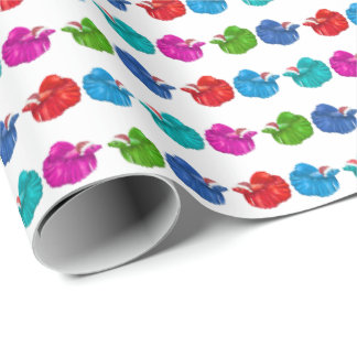 Papel De Presente Betta Fish Santas Wrapping Paper