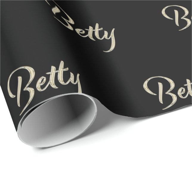 Papel De Presente Betty white gold Handwriting Geschenkpapier (Ponta do rolo)