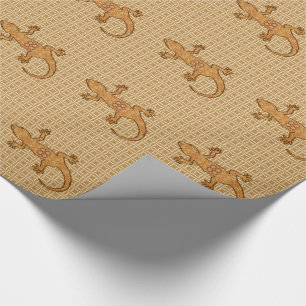 Papel De Presente Bíblia Tribal Gecko - ferrugem, âmbar e bronzead