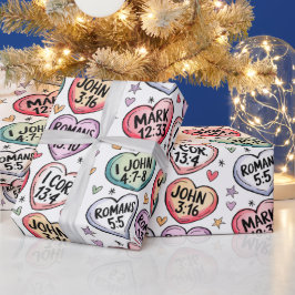 Papel De Presente Bíblia Verso Corações Cortantes