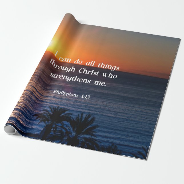 Papel De Presente Bíblia verso, Philippians 4:13 (Desenrolado)