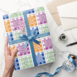 Papel De Presente Bíblias de Gingham sobre bebês