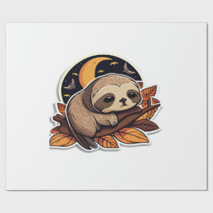Papel De Presente bicho-preguiça abóbora adesivo de Halloween estilo