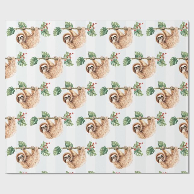 Papel De Presente Bicho-preguiça Fofo Pendurado de Cabeça para Baixo (Aberto)