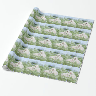Papel De Presente Bichon Frise Bluebonnets