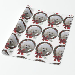 Papel De Presente Bichon Frise Christmas