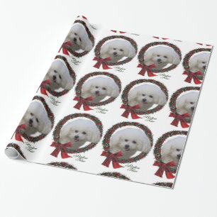 Papel De Presente Bichon Frise Christmas