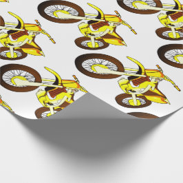 Papel De Presente Bicicleta amarela de terra 🚲 motocicleta MX 🏍 