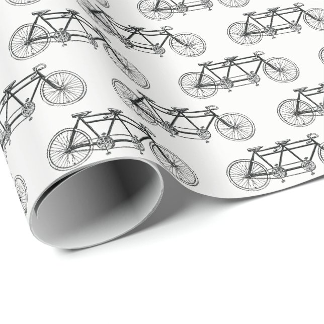 Papel De Presente Bicicleta Antiga Construída Para Dois / Bicicleta  (Ponta do rolo)