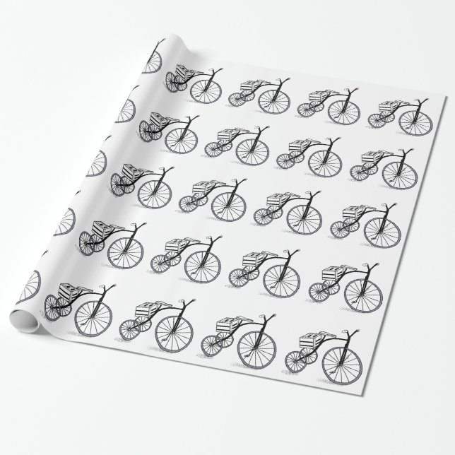 Papel De Presente Bicicleta com 3 rodas (Desenrolado)