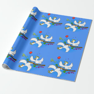 Papel De Presente Bicicleta de pássaros engraçados