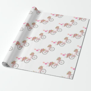 Papel De Presente Bicicleta Rosa Whimsical