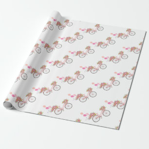 Papel De Presente Bicicleta Rosa Whimsical