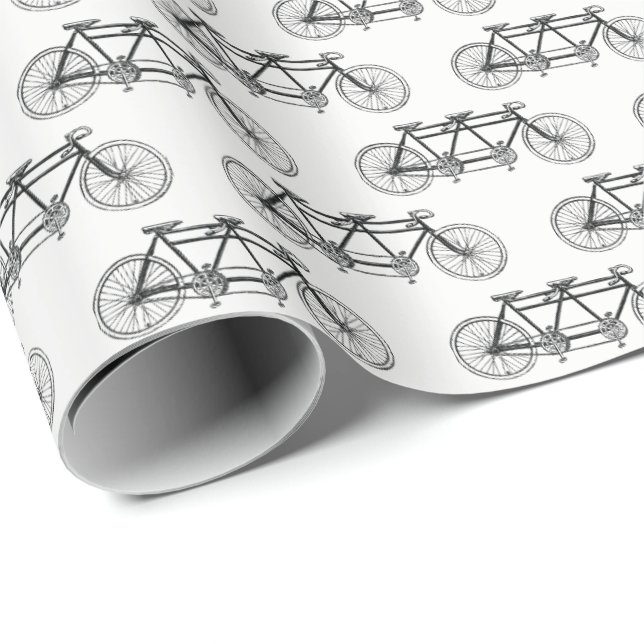 Papel De Presente Bicicleta Vintage Criada Para Bike Duas / Tandem (Ponta do rolo)