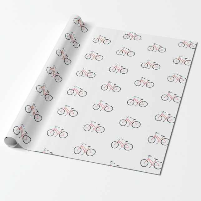 Papel De Presente Bicicletas cor-de-rosa doce em papel de embalagem  (Desenrolado)