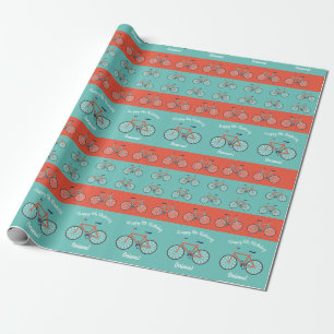 Papel De Presente Bicicletas Cute Bicicletas Ciclismo de Festa de an