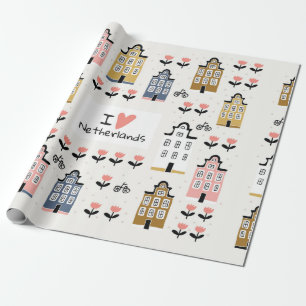 Papel De Presente Bicicletas de arquitetura urbana de Amsterdã