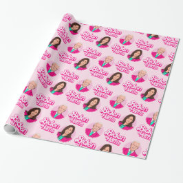 Papel De Presente Biden Harris Pink Birthday