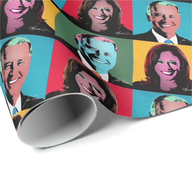Papel De Presente Biden Harris Pop (Ponta do rolo)