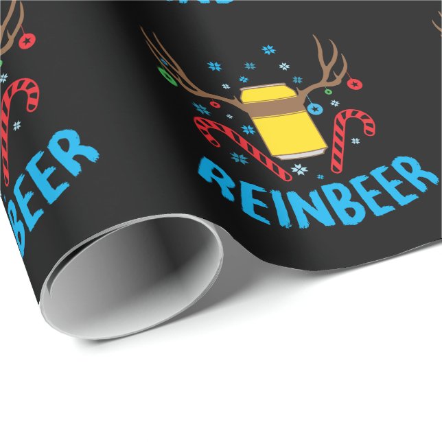 Papel De Presente Bier und Rentieren ugly Weihnachten Reinbeer (Ponta do rolo)