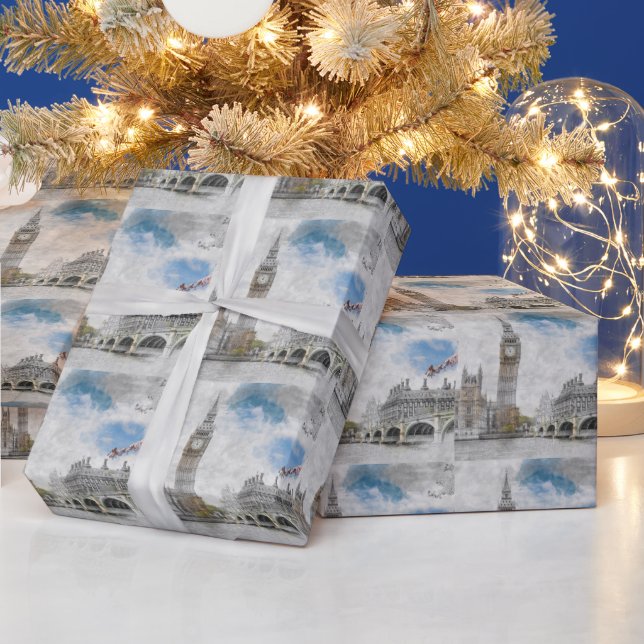 Papel De Presente Big Ben, Londres, Reino Unido (Feriados)