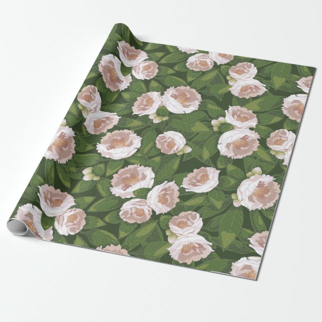 Papel De Presente Big Bloom Camellia Charm (Desenrolado)