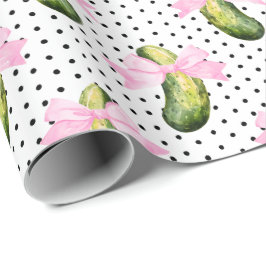 Papel De Presente Big Dill Watercolor Pickle & Bow Baby Shower