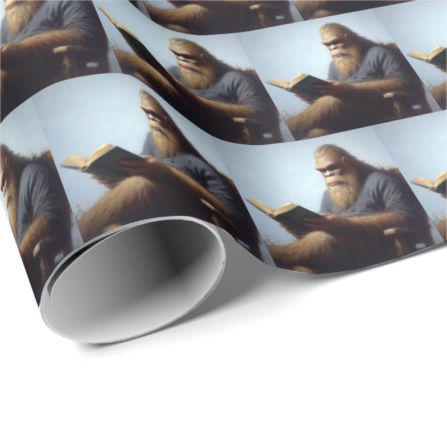 Papel De Presente Bigfoot Lendo (Ponta do rolo)