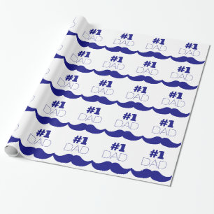 Papel De Presente Bigode azul do pai #1 - número um