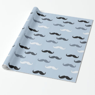 Papel De Presente Bigodes azuis legal