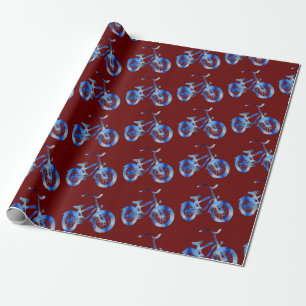 Papel De Presente Bike Azul