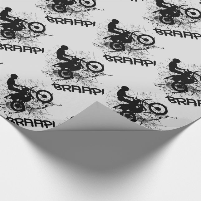 Papel De Presente Bikers Motocross Dirt Bikers Splatter Braap! (Ponta)