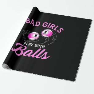 Papel De Presente Billiards Snooker Girls Brincam Com Billiard Balls