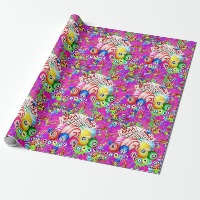 Papel De Presente BINGO BINGO Tinta Salpicada CBDOilPrincess  (Desenrolado)