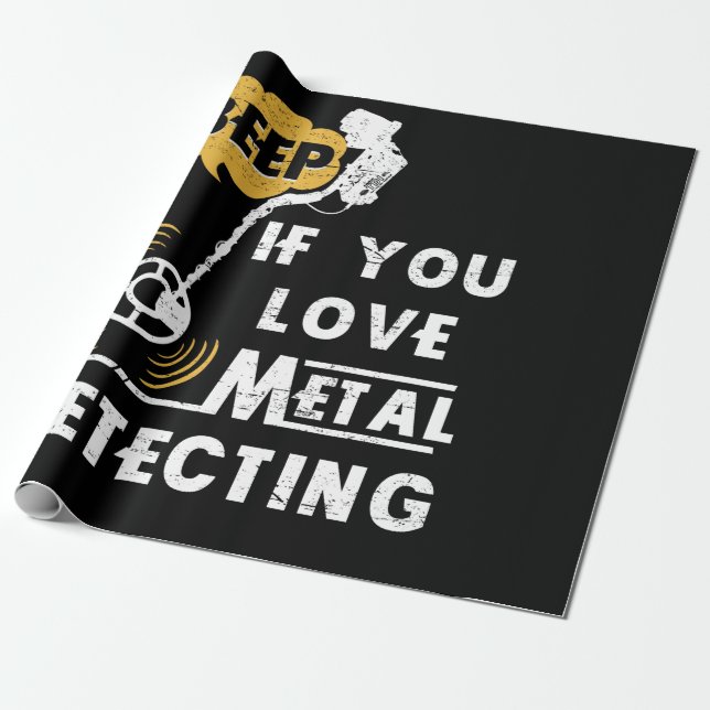 Papel De Presente Bipe Se Você Adora Detecção De Metal (Desenrolado)