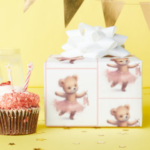 Papel De Presente Birthday Ballerina Dancing Bear