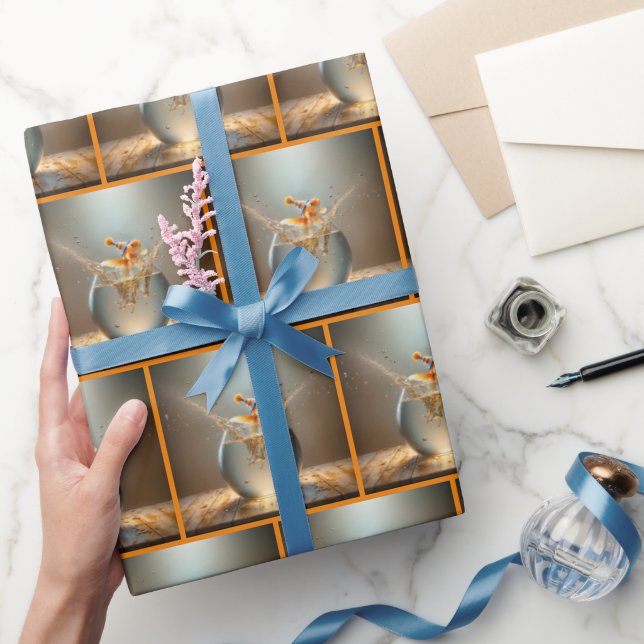 Papel De Presente Birthday Goldfish Pulando do Fishbowl (Presentear)