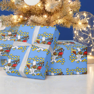 Papel De Presente Birthday Kazoo Blue