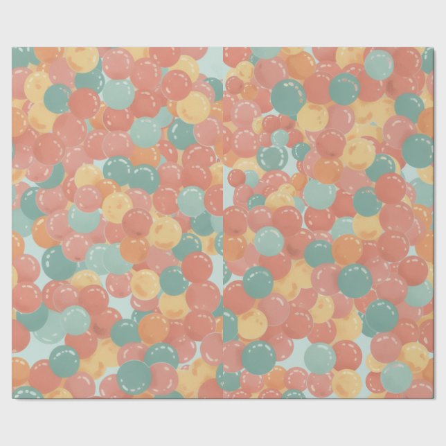 Papel De Presente Birthday Picnic, Cute Retro Style (Barra)