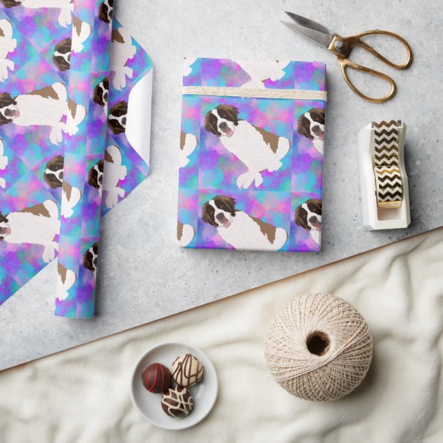 Papel De Presente Birthday Santo Bernard (Artesanato)