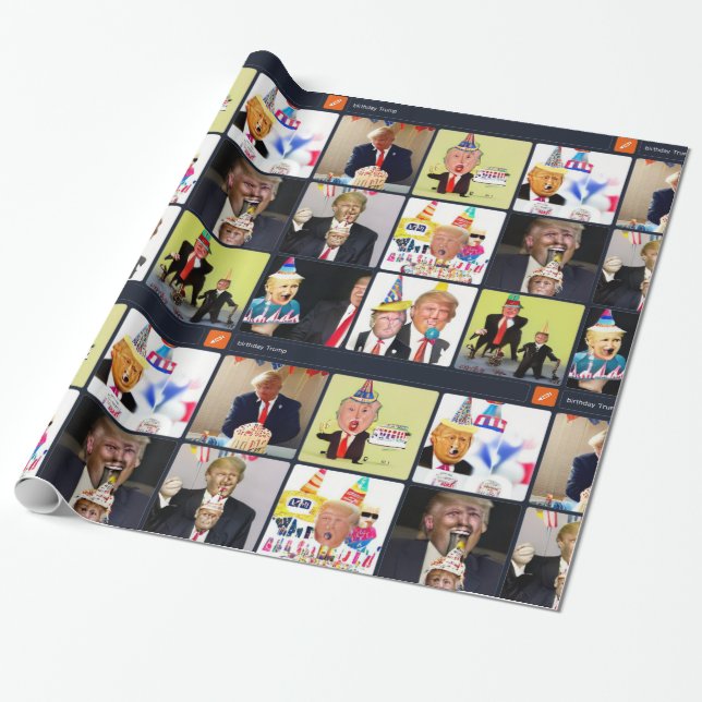 Papel De Presente Birthday Trump - v.1 (Desenrolado)