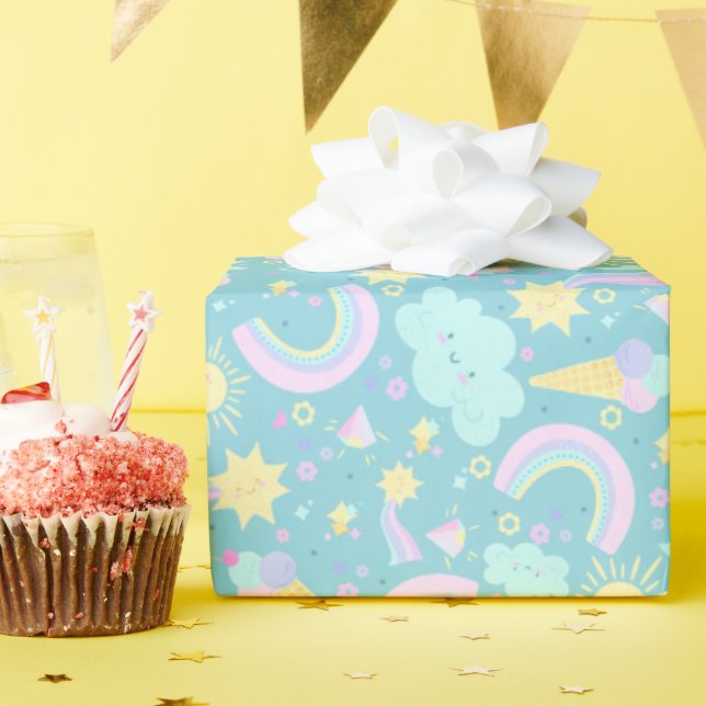 Papel De Presente Birthday Wrapping Paper. (Festa de aniversário)